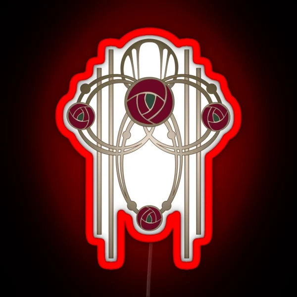 Art Nouveau Rose Gold RGB Neon Sign