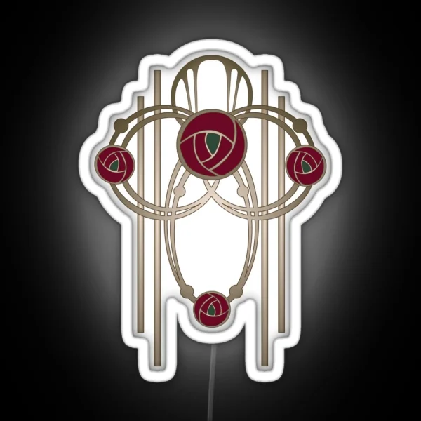 Art Nouveau Rose Gold RGB Neon Sign