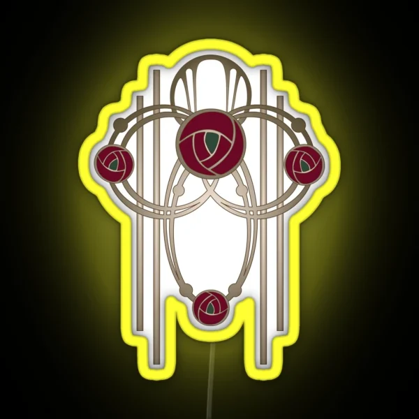 Art Nouveau Rose Gold RGB Neon Sign