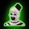 Vibrant Neon Art the Clown RGB Color Changing Room Sign