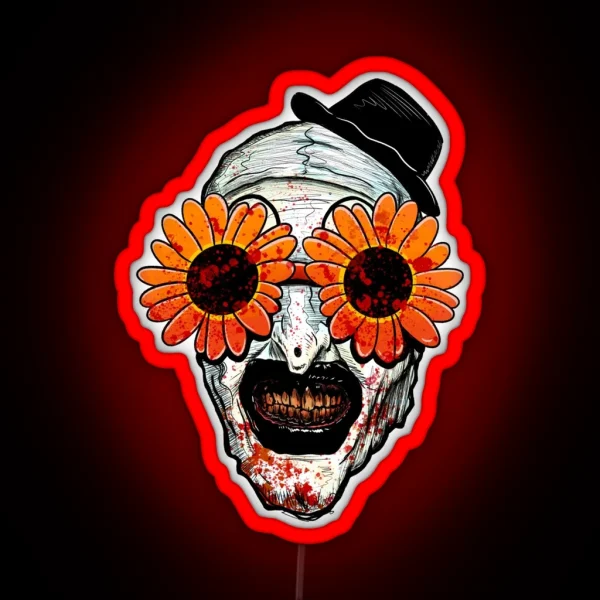 Art The Clown Terrifier 2 Sunflower Sunglasses RGB Neon Sign