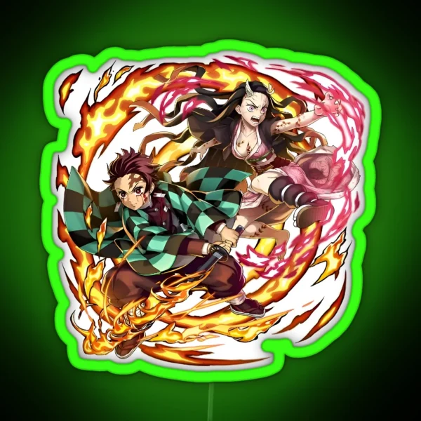 Art Work Of Great Slayer Yaiba Animes Japan RGB Neon Sign