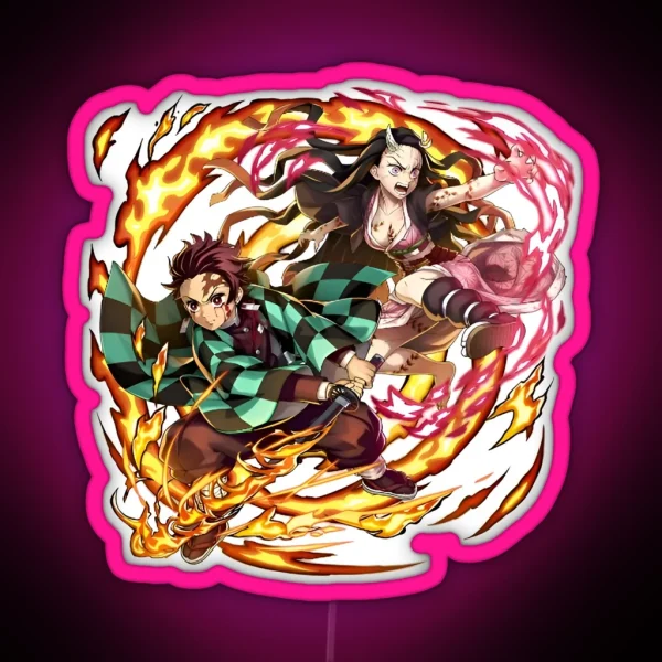 Art Work Of Great Slayer Yaiba Animes Japan RGB Neon Sign
