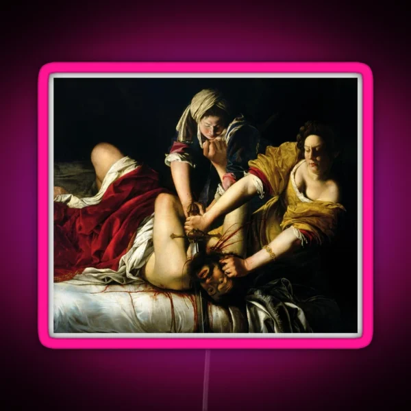 Artemisia Gentileschi Judith Slaying Holofernes RGB Neon Sign