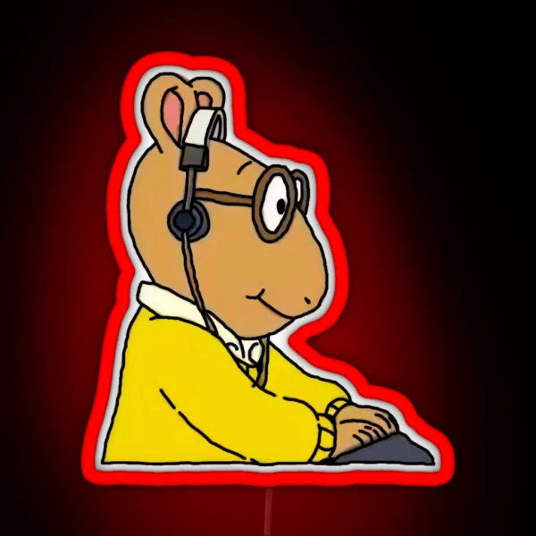 Arthur Headphones Meme RGB Neon Sign
