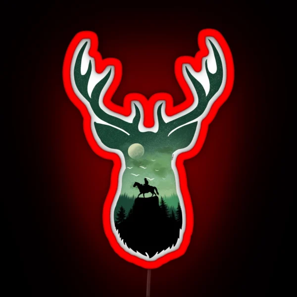 Arthur Morgan Deer Stag Landscape RGB Neon Sign