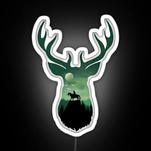 Arthur Morgan Deer Stag Landscape RGB Neon Sign