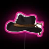 RGB Neon Sign Arthur Morgan Hat Red Black Glow Art