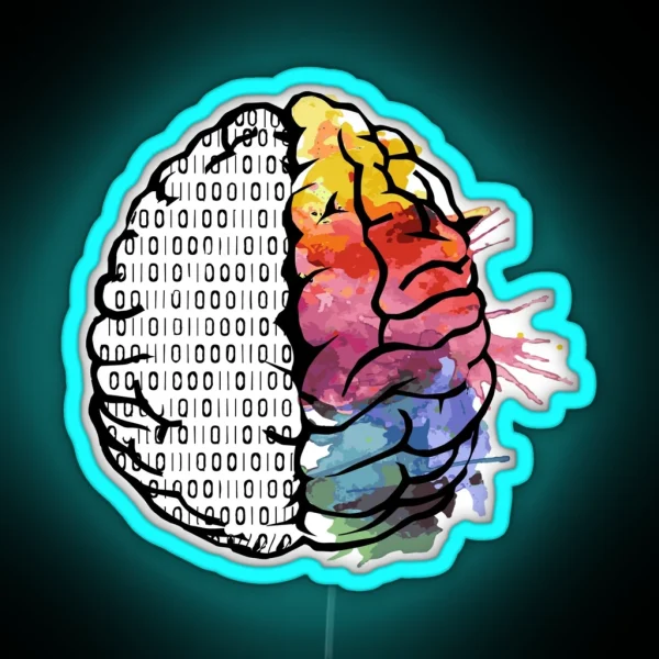 Artistic Brain Two Sides RGB Neon Sign