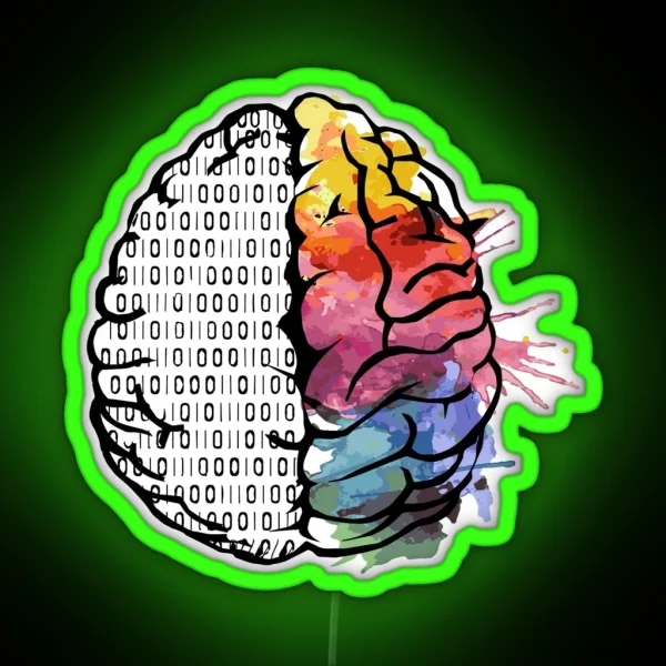 Artistic Brain Two Sides RGB Neon Sign