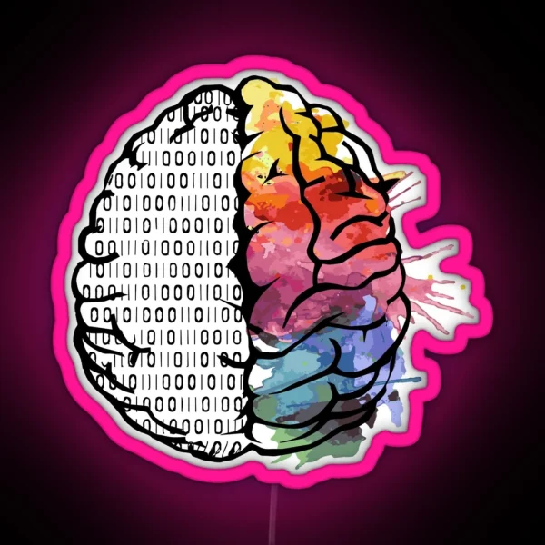 Artistic Brain Two Sides RGB Neon Sign