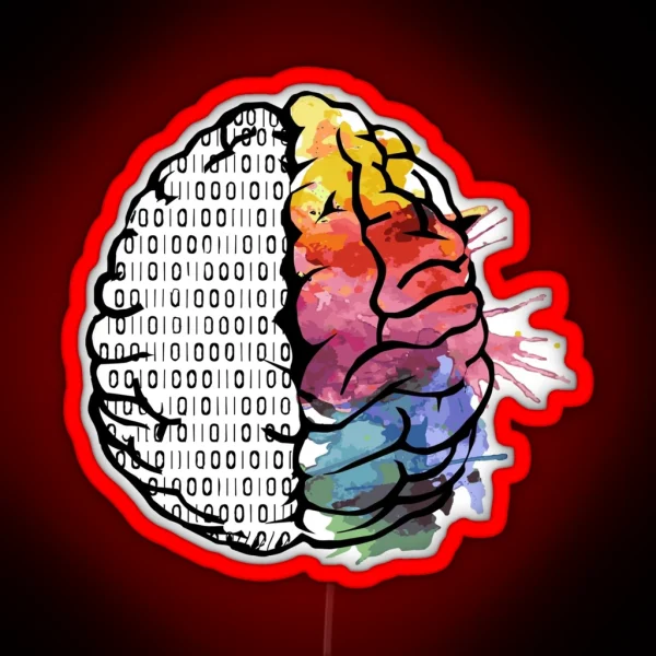 Artistic Brain Two Sides RGB Neon Sign