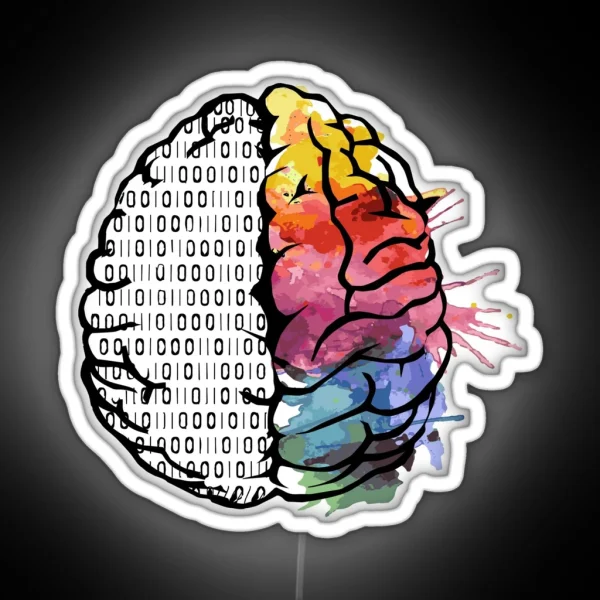 Artistic Brain Two Sides RGB Neon Sign