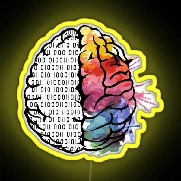 Artistic Brain Two Sides RGB Neon Sign