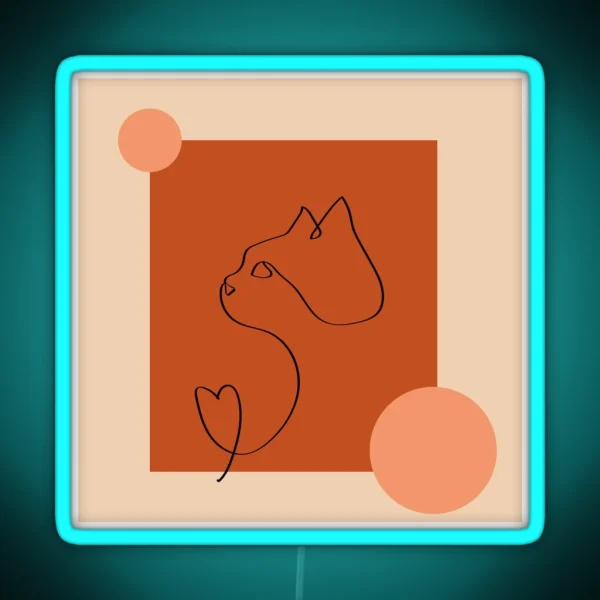Artsy Cat Silhouette RGB Neon Sign