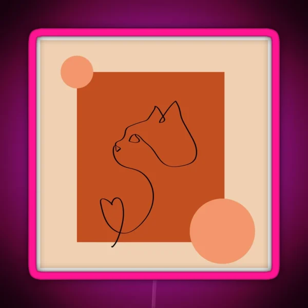 Artsy Cat Silhouette RGB Neon Sign