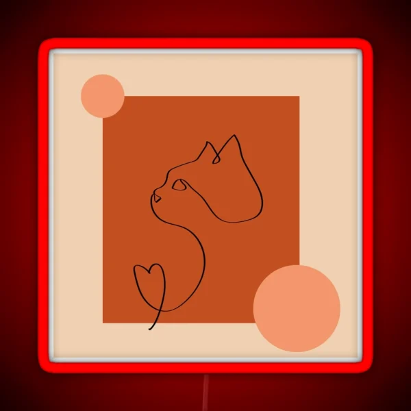 Artsy Cat Silhouette RGB Neon Sign