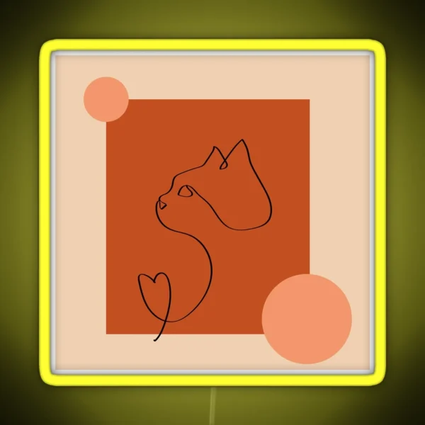 Artsy Cat Silhouette RGB Neon Sign