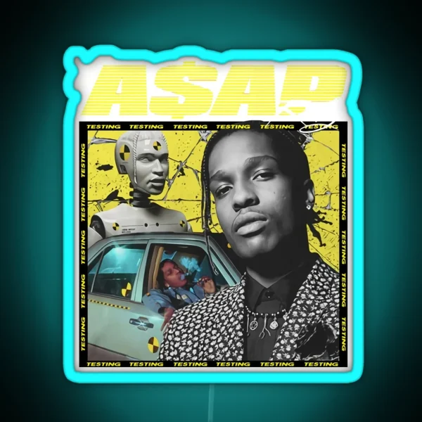 Asap Rocky Testing 90 S Vintage RGB Neon Sign