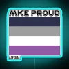 Vibrant asexual pride symbol with customizable multicolor LED lighting display.