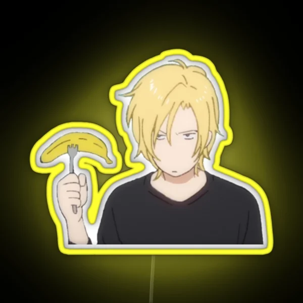 Ash With A Banana Banana Fish RGB Neon Sign