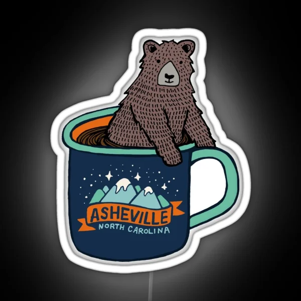 Asheville Bear Cup RGB Neon Sign