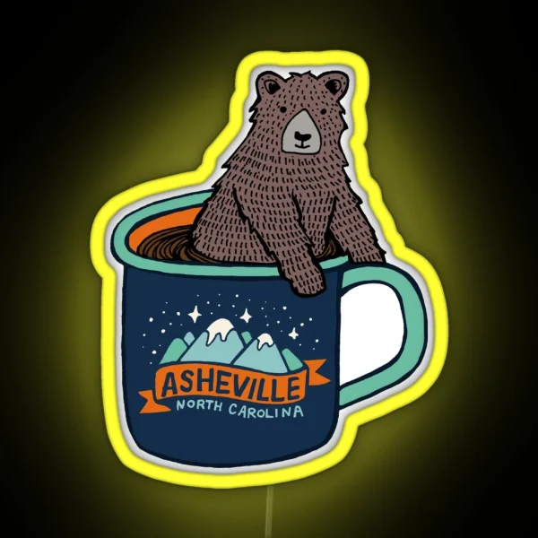 Asheville Bear Cup RGB Neon Sign