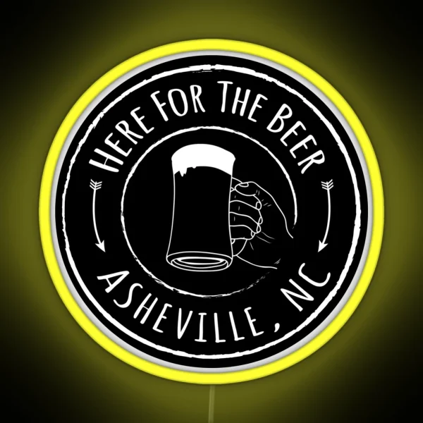 Asheville Beer White On Black RGB Neon Sign