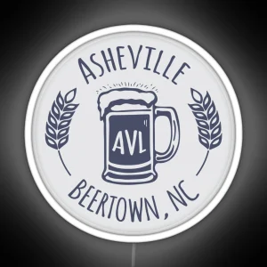 Asheville Beertown NC Bluegrey On Grey RGB Neon Sign