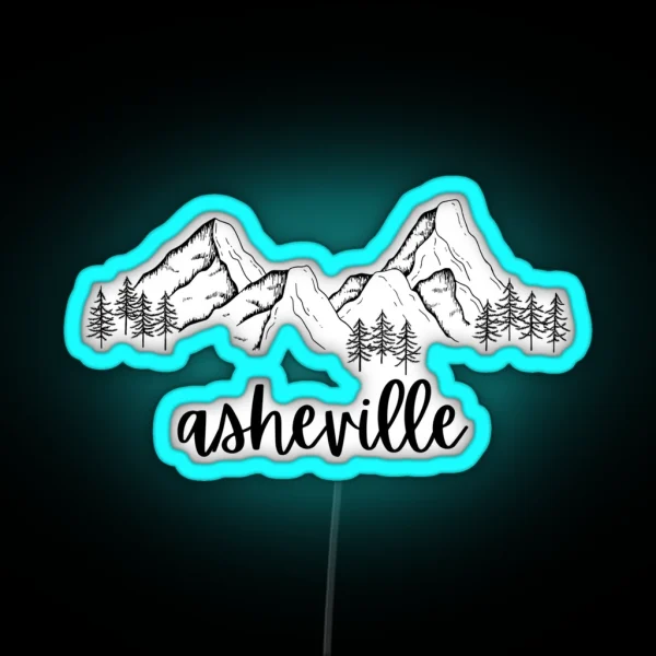 Asheville Mountains RGB Neon Sign