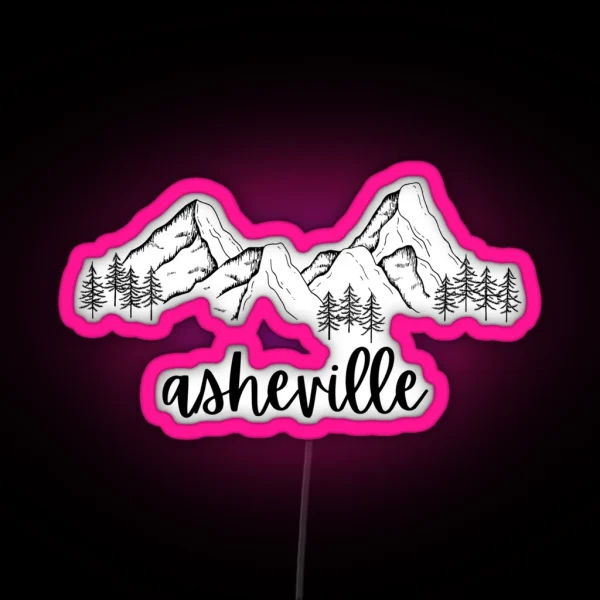 Asheville Mountains RGB Neon Sign
