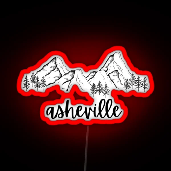 Asheville Mountains RGB Neon Sign