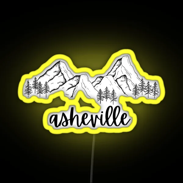 Asheville Mountains RGB Neon Sign