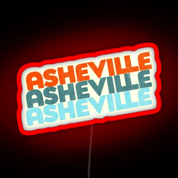 Asheville NC Retro Stack RGB Neon Sign