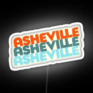 Asheville NC Retro Stack RGB Neon Sign