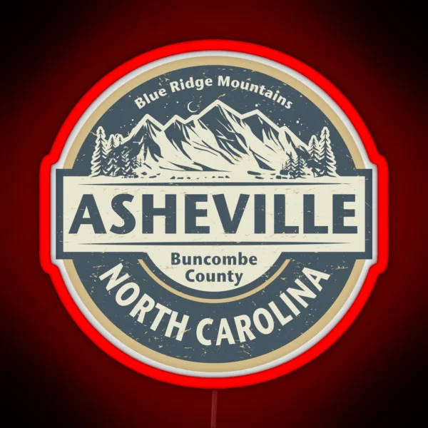 Asheville North Carolina RGB Neon Sign