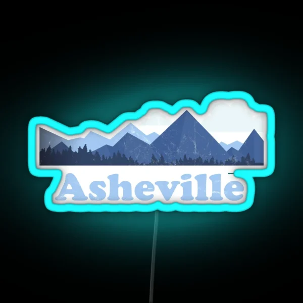 Asheville North Carolina RGB Neon Sign