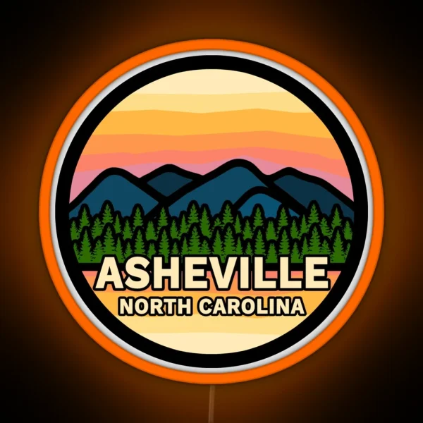 Asheville North Carolina Sunset RGB Neon Sign