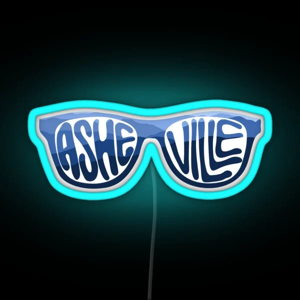 Asheville Sunglasses Blue RGB Neon Sign