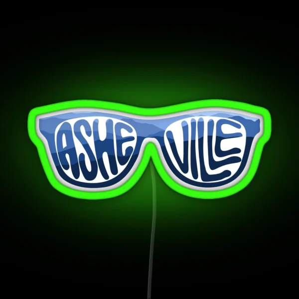 Asheville Sunglasses Blue RGB Neon Sign