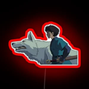 Ashitaka And The Wolf RGB Neon Sign