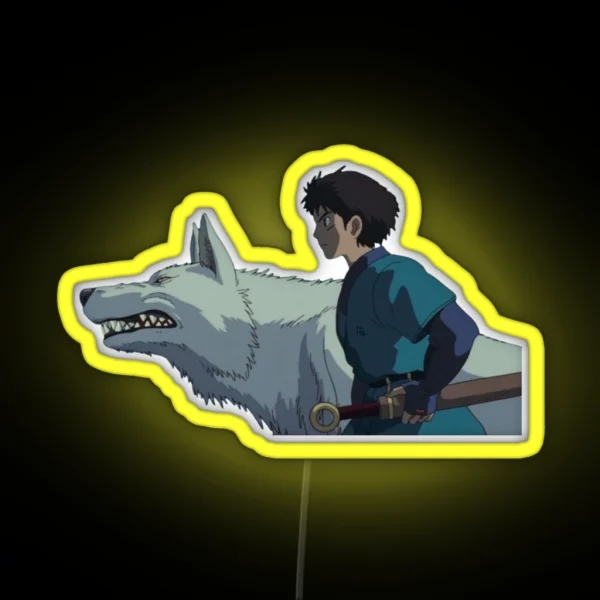 Ashitaka And The Wolf RGB Neon Sign