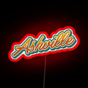 Ashville Typography RGB Neon Sign