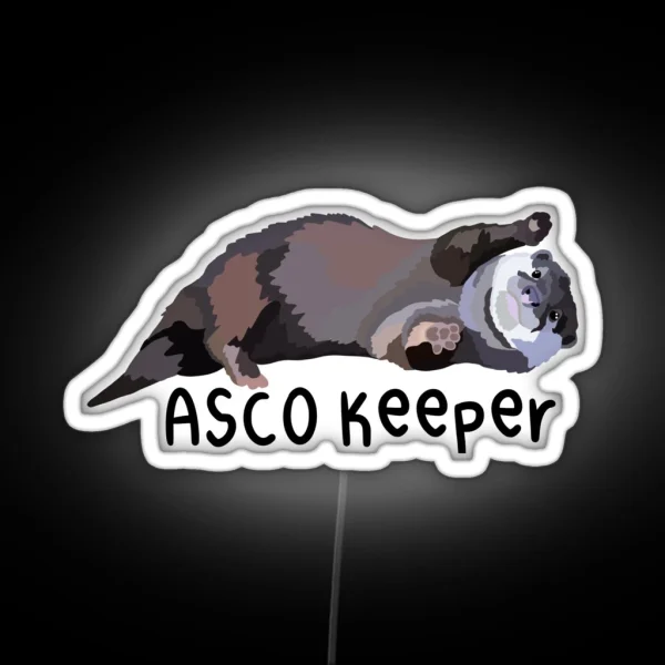 Asian Short Clawed Otter Keeper RGB Neon Sign