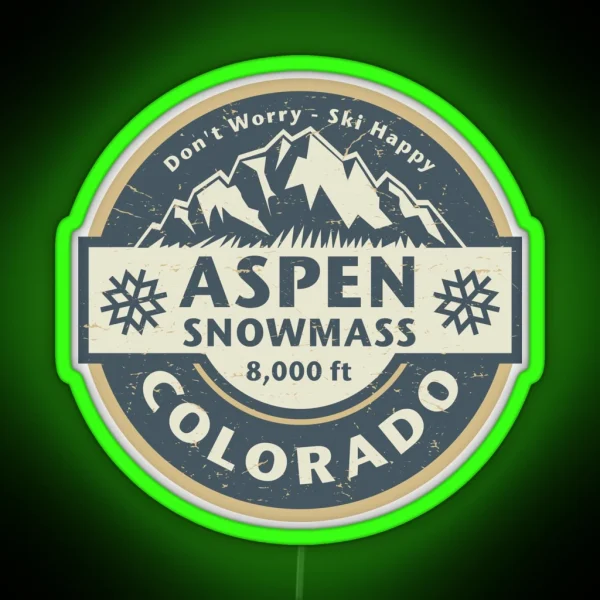 Aspen Snowmass Colorado RGB Neon Sign