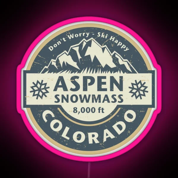 Aspen Snowmass Colorado RGB Neon Sign