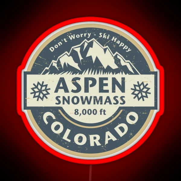 Aspen Snowmass Colorado RGB Neon Sign