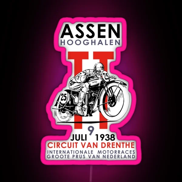 Assen International Motorcycle TT Racing RGB Neon Sign