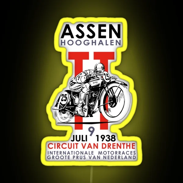 Assen International Motorcycle TT Racing RGB Neon Sign