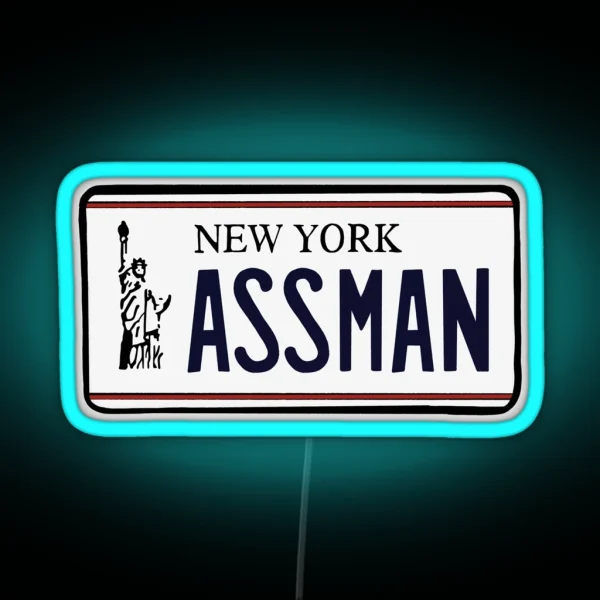 Assman License Plate RGB Neon Sign